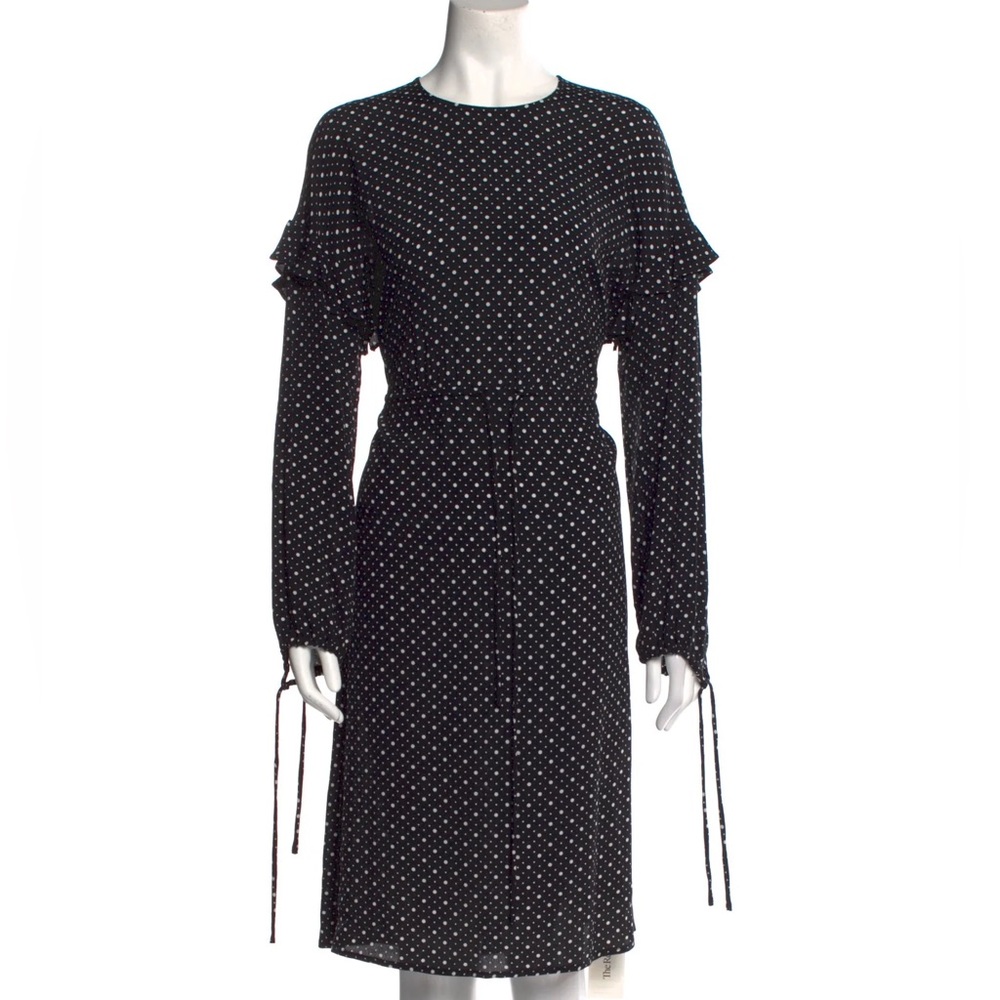 Malene‎ Birger Anamaria Polka-dot Crepe De Chine Midi Dress In Black